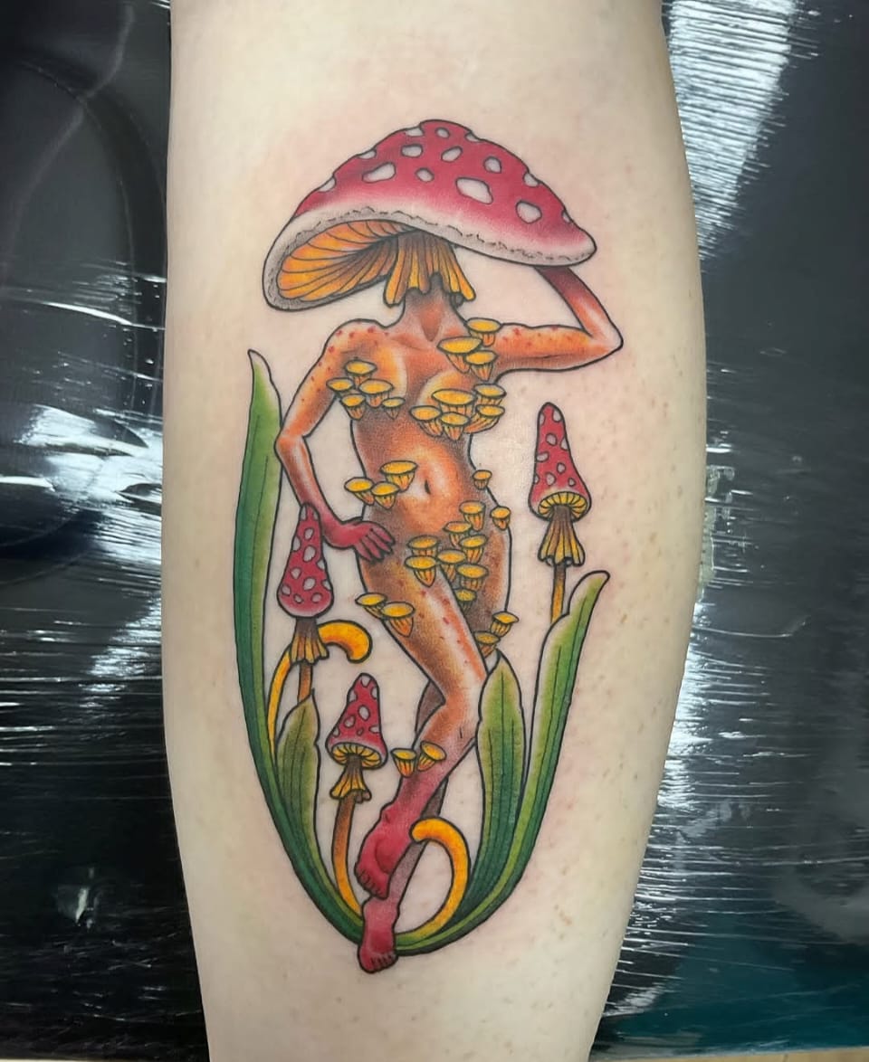 Mushroom figure traditional style piece by Sikes